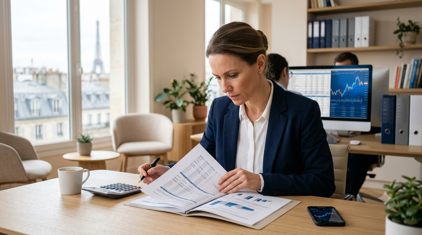 expert comptable qui travaille sur un dossier crypto